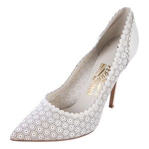 Salvatore Ferragamo Susi Scalloped Laser Cut Pumps